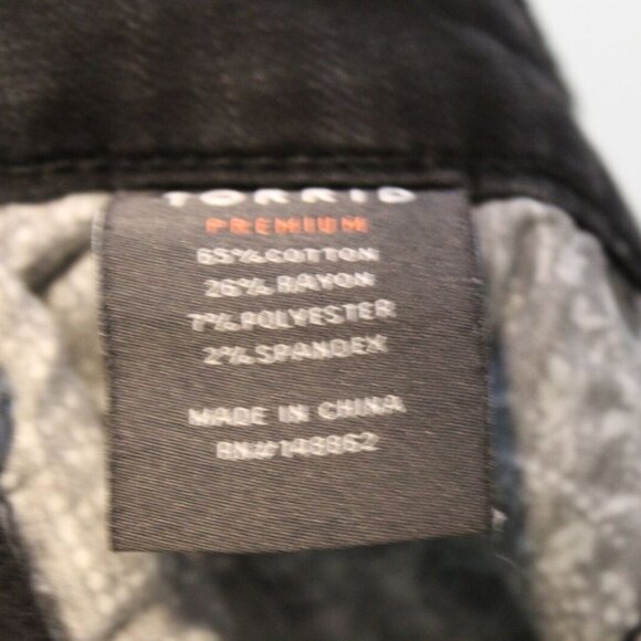 Torrid Ankle Skinny Lace Hem Jeans Black Women's Plus Size 16 H13659 - Picture 7 of 8